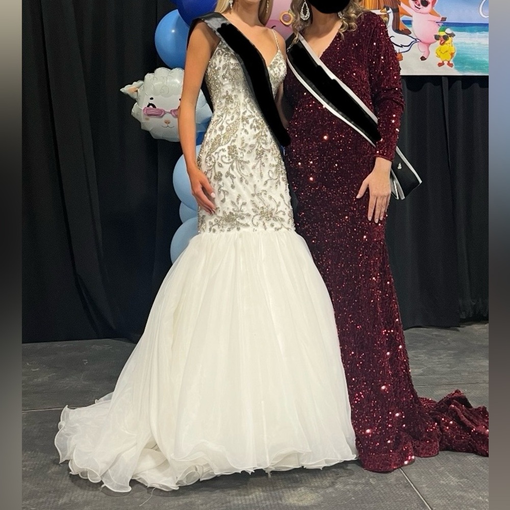 White Sherri Hill Evening Gown